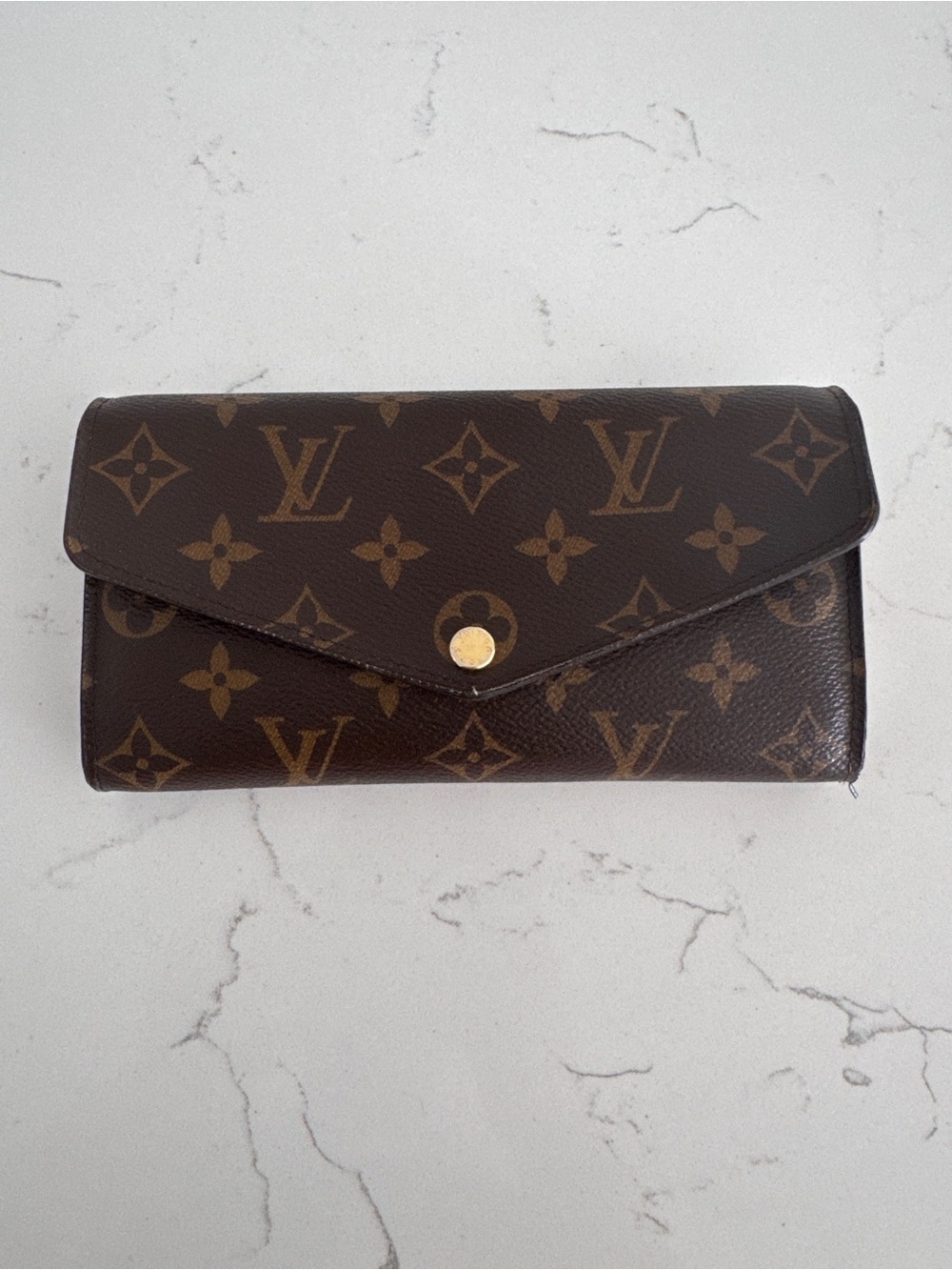 Louis Vuitton Monogram Canvas Envelope Wallet in Dark Brown